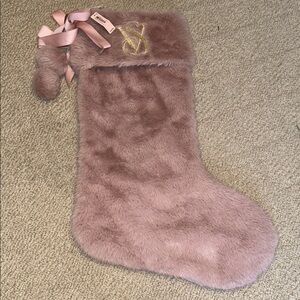 🎄VICTORIA’S SECRET | BNWT Mauve Faux Fur Christmas Stocking